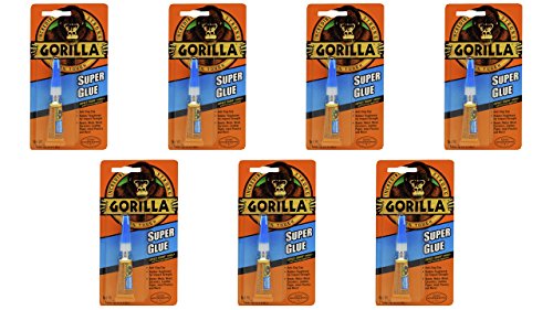 Gorilla Super Glue Tube, 3 Gram, Clear, (Pack of 7)