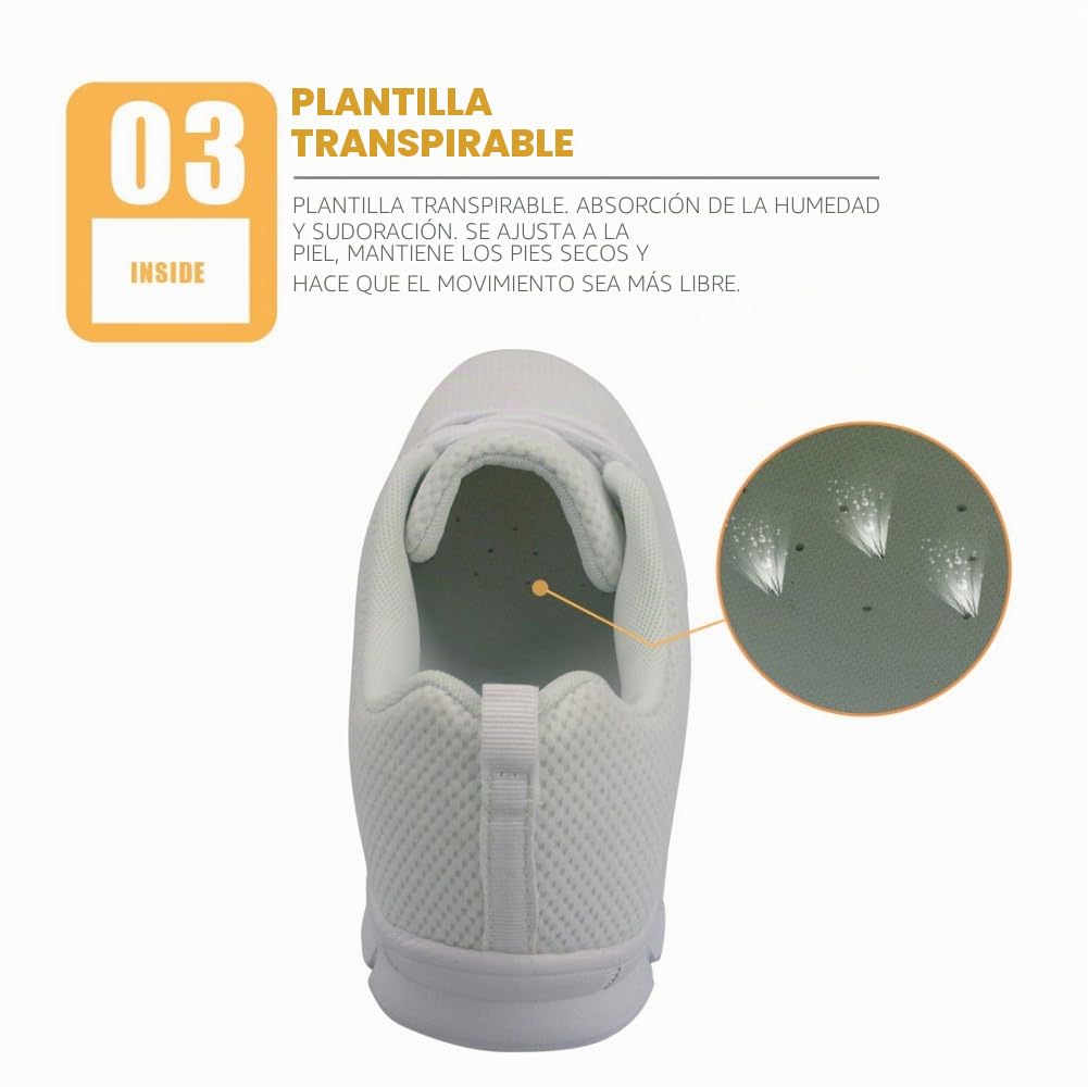 POLERO Nurse - Zapatillas de Mujer para Enfermera, Ligeras, para Correr, Caminar, Malla, Planas, para Tenis, para Mujer, Deportes, Apartamentos, 36-45 EU