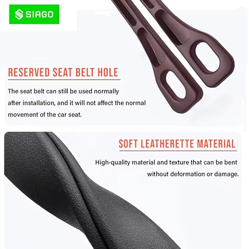 Image of SIAGO SIA126 Car Seat Gap Filler -Slot for Storing Phone, Cards & Coins - Prevents Items from Dropping - Universal Fit for Car (Beige)