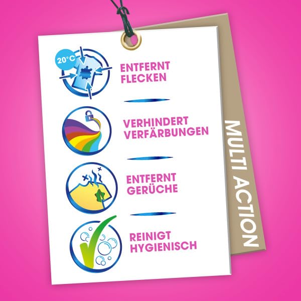Vanish Oxi Action Pulver Pink – 4 x 1,65 kg – Fleckenentferner und Wäsche-Booster Pulver ohne Chlor – Für bunte Wäsche