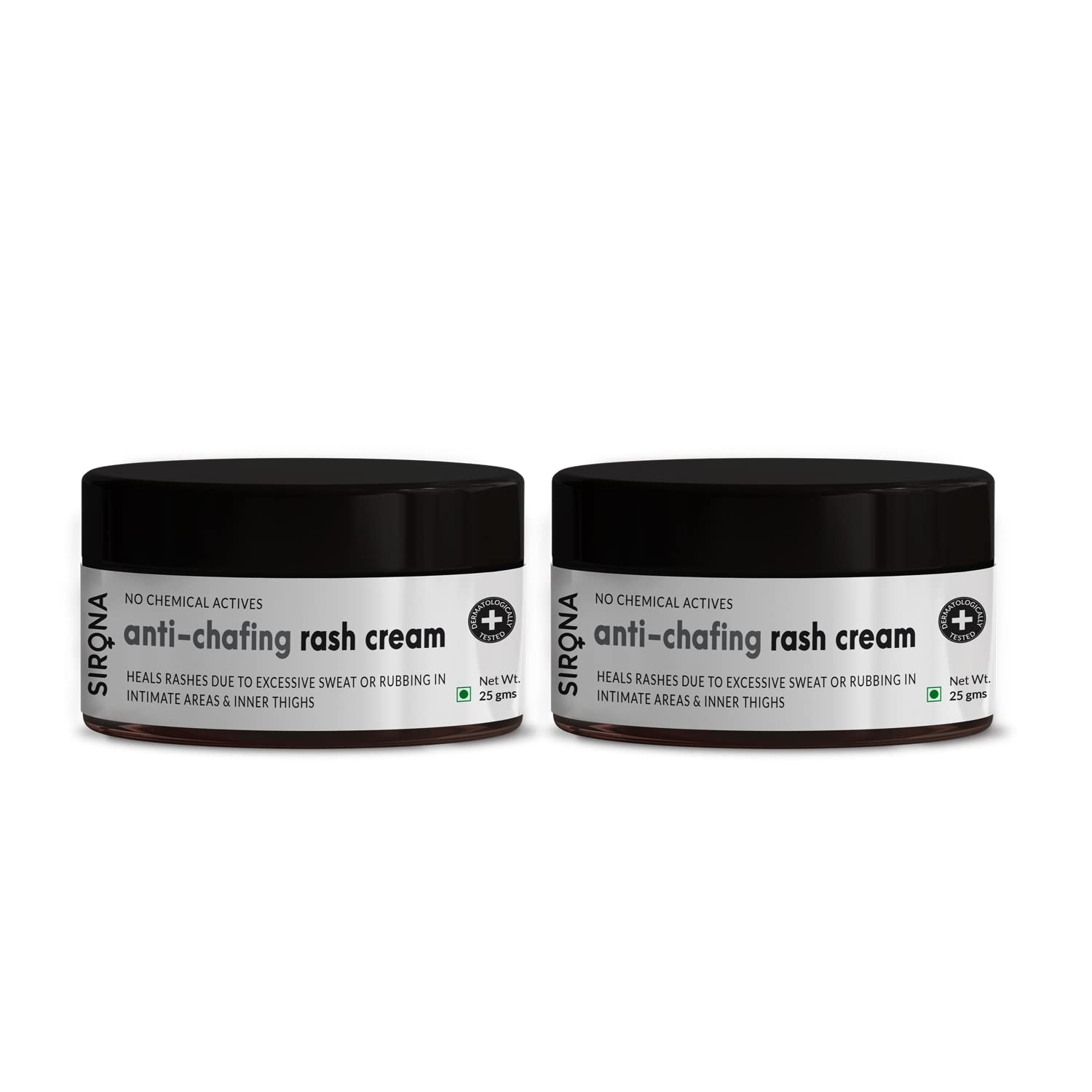 Sirona Natural Rash Cream 25 gm (Pack of 2) For Chafing Due to