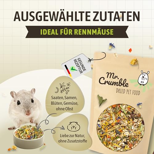 Mr. Crumble Rennmaus-Futter für Wüstenrennmäuse Mongolische Rennmäuse Gerbils 1000 g