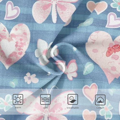 Wusikd Gingham Heart Girls' Underwear Cotton Butterflies Girls Briefs Soft Toddler Underwear 2T3