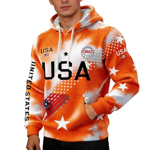 Sudadera con capucha para hombre en color naranja talla XXXL ideal para entretiempo