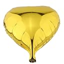 GRAND SHOP 50764 18" Heart Balloons Foil Balloons Mylar Balloons for Party Decorations Party Supplies, 5 Pieces (Golden) gallery image