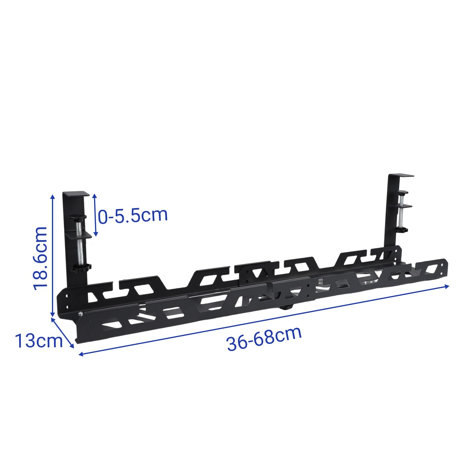 Kabelmanagement Schreibtisch, Ohne Bohren Kabelkanal Schreibtisch, Klemmbar Kabel Organizer Tray für Startseite Büro Küche PC-Tischen, Schwarz