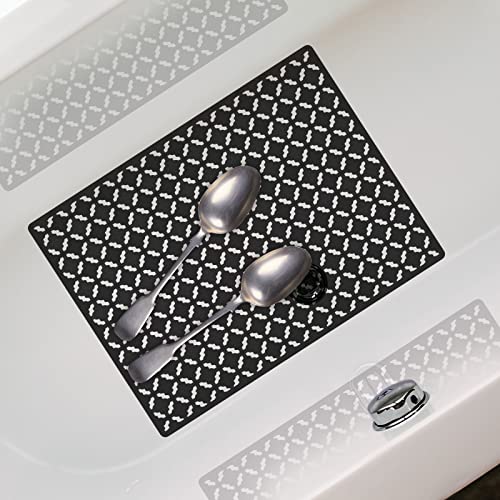 Qulable 2Pack Sink Mats For Bottom Of Kitchen Sink - Pvc Sink Protectors For Stainless Steel Sinks, Adjustable Sink Protector Drain Mat, Checkered Pattern Design, 11.8X15.7 (Black) #TOP6