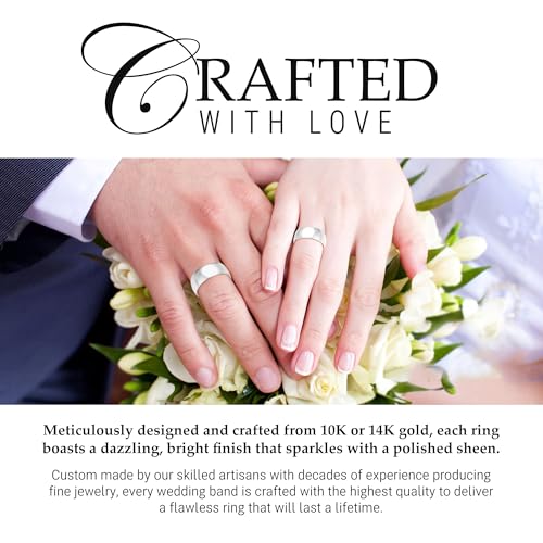 Image of 8mm Solid Gold Wedding Bands for Women or Men, 10k or 14k Gold Rings, Comfort Fit Womens and Mens Wedding Ring - Premium Collection from EWB