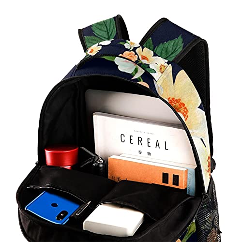 Sac à dos décontracté imprimé fleurs multicolores ultra léger