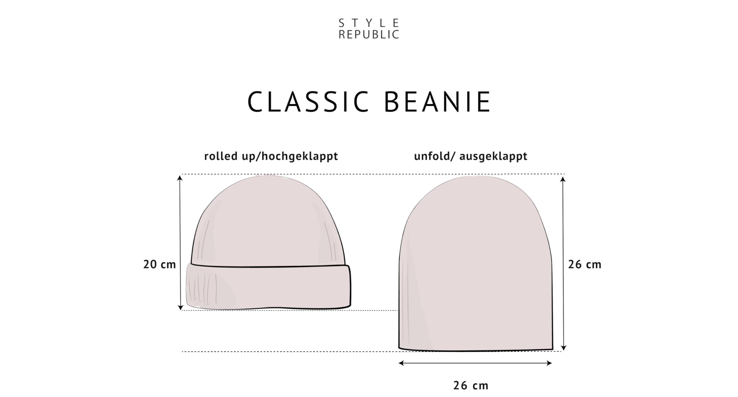 Style & Republic Klasyczna czapka damska w 100% kaszmirowa, ze strukturą żeberkową, przytulna i ciepła czapka z dzianiny premium z najlepszej przędzy kaszmirowej, na stylową jesień i zimę, rozmiar