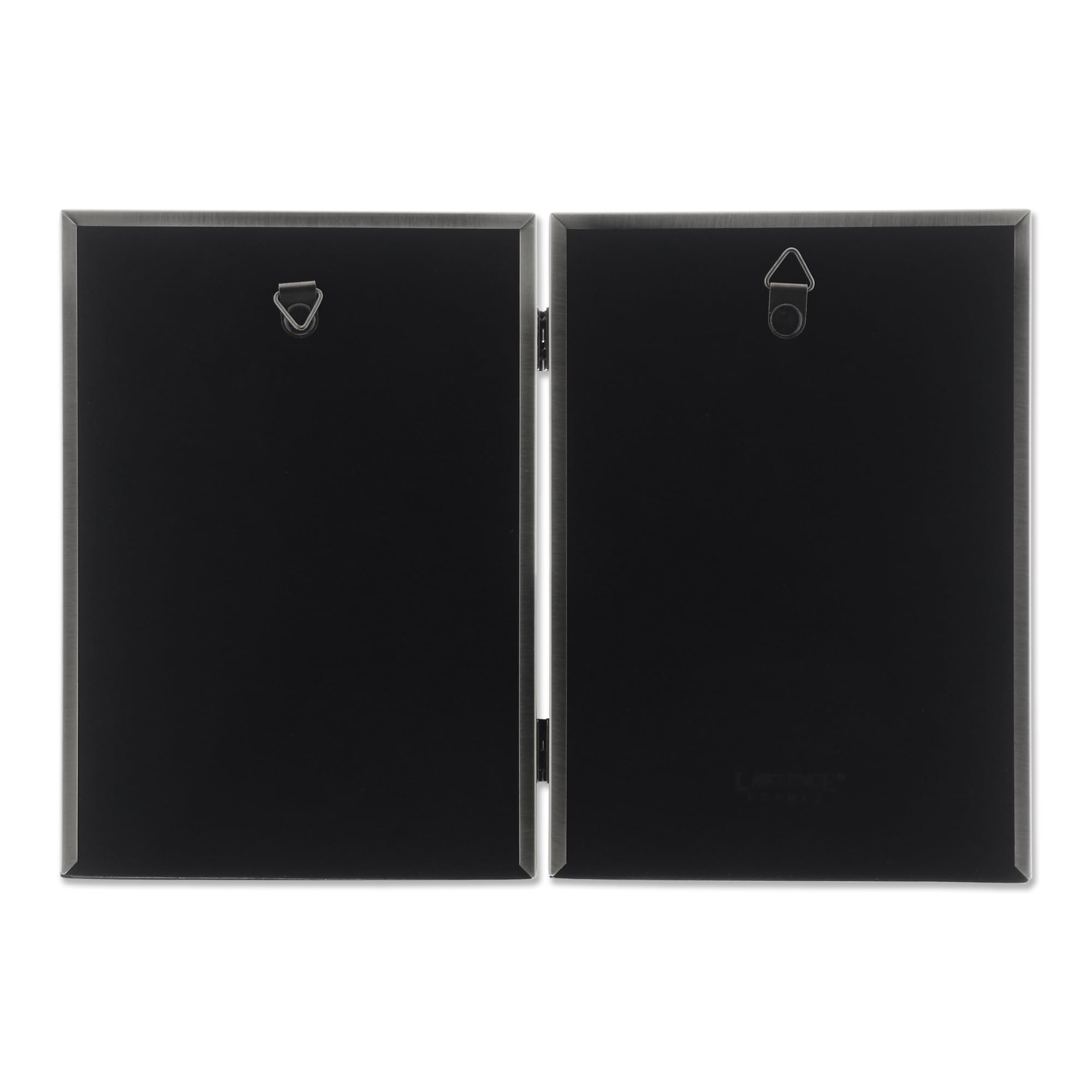 Lawrence Frames Doppel-Bilderrahmen mit Scharnier, 12,7 x 17,8 cm, antikes Zinn – Ansicht 4