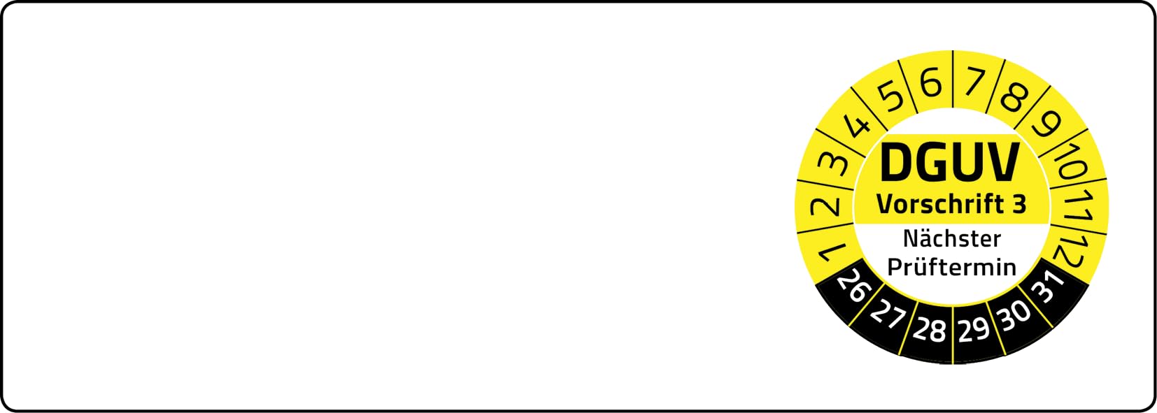 Kabelprüfplaketten Nächster DGUV V3 Prüftermin 70 x 25 mm, 100 Stück, Prüfplaketten für Kabel