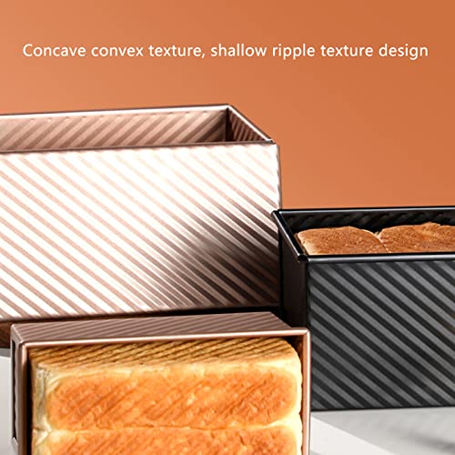 Natudeco Toasts Box Baking Mold Bread Loaf Pan with Lid 2.2Lb Dough Capacity Rectangle Loaf Pan for Baking Cake Kitchen Bakery Bakeware(Black) - Image 4