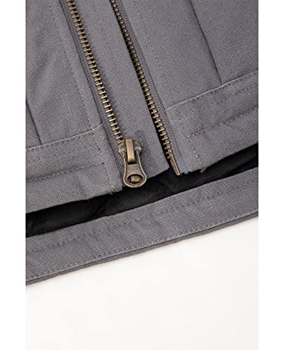 Image of ZENTHACE Mens Quilted Lined Duck Canvas Work Vest,Brass Zip Up