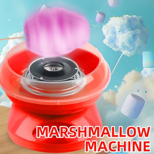 Zuckerwatte Maschine für Zuhause, 27cm Größe Retro Cotton Candy Machine, Cotton Candy Machine 450W mit Stäbchen Messlöffel für Kinderfest, Geburtstag, Party (Rot) – Bild 5