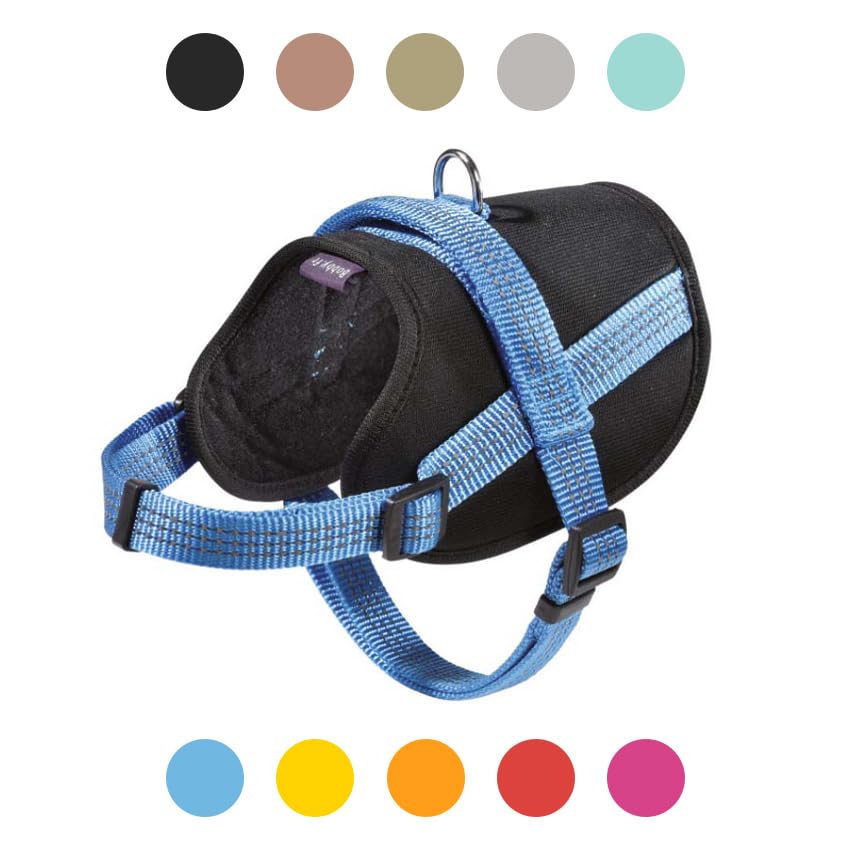 Bobby Easy Safe - Hundegeschirr mit Anhänger, Hundegeschirr für mittelgroße kleine große Hunde aus Nylon, sicher, bequem, reflektierend, braun, 39-50x1,6 cm