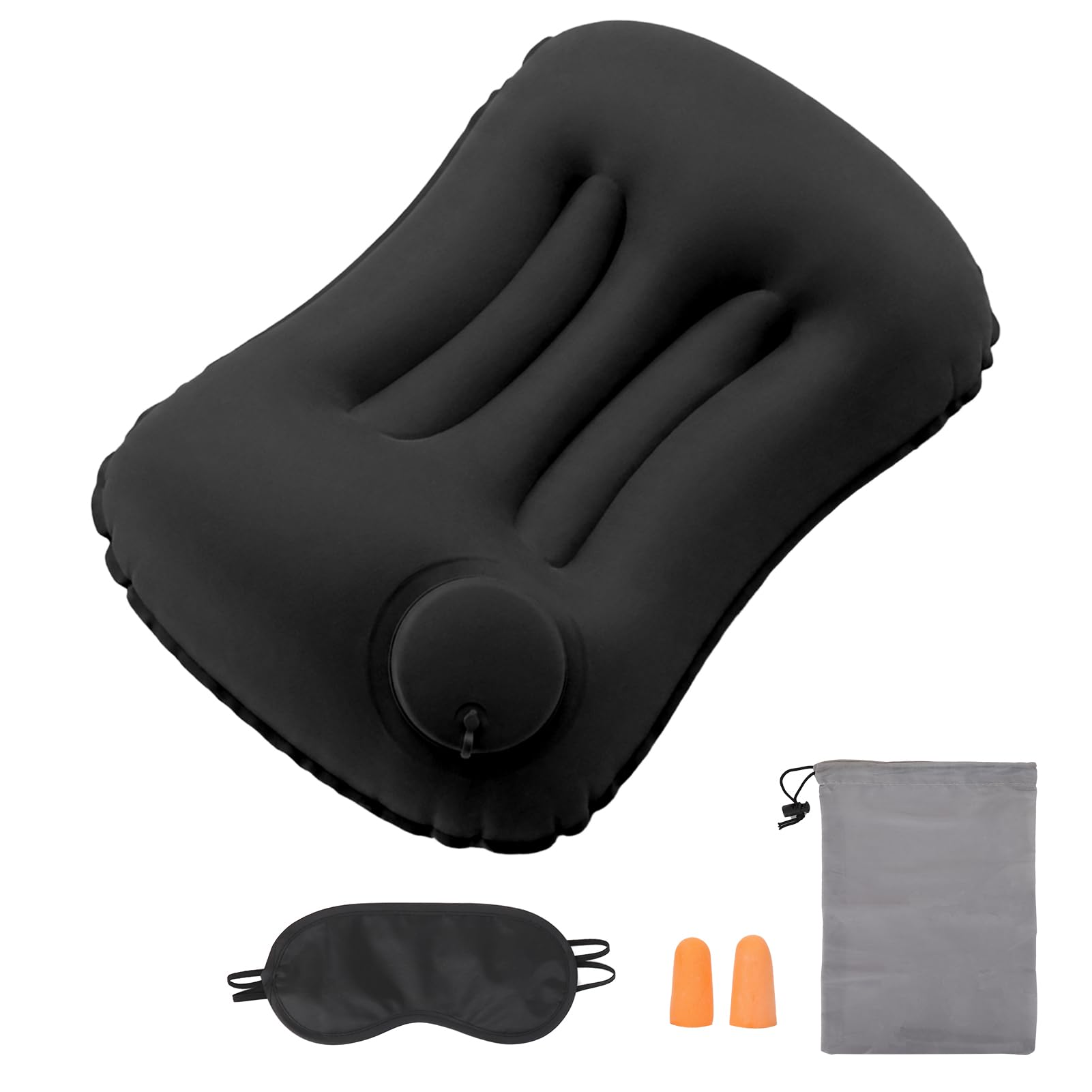 Press to Inflate Camping Pillow - Ultralight Inflatable Travel Pillow with Ergonomic Neck Support, Compact & Compressible for Hiking, Backpacking, Beach & Plane, A Must-Have Camping Essential for Adul