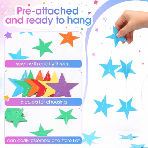 Image of Patelai Star Garland, Rainbow, 78 Feet