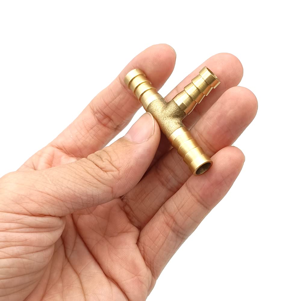 Raccordo Per Tubo Flessibile Del Carburante A 3 Vie Con Attacco A T In Ottone Per Carburante Aria Acqua Gasolio 10 Mm 98974963