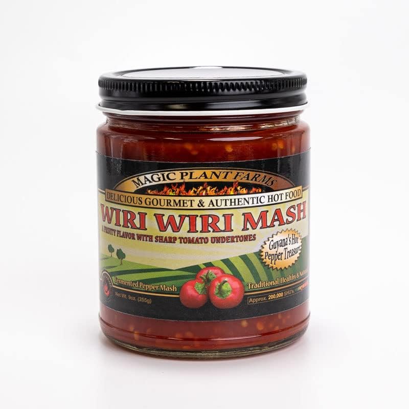 Wiri Wiri Chili Pepper Mash (Hot Cherry Bomb) by Magic Plant – Explore Exotic South American Flavors – Medium Heat Tasty Fruity Flavor - Make Signature Dishes - Drinks | Gluten Free – non-GMO (9 oz)