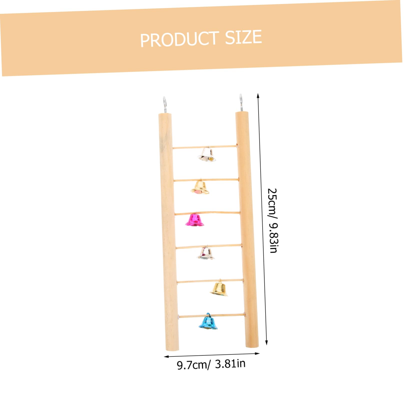 HANABASS Wooden Parrot Ladder Hanging Climbing Ladder for Birds with Bells for Parakeets Cockatiels and Finches Promotes Physical Activity and Mental Stimulation