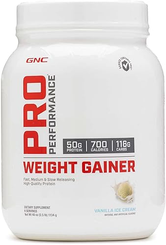 Miniatura 3 de GNC Pro Performance - Proteína en polvo para ganar peso, 1.76 oz de proteína, alta en calorías, 700 calorías, apoya la recuperación de masa y