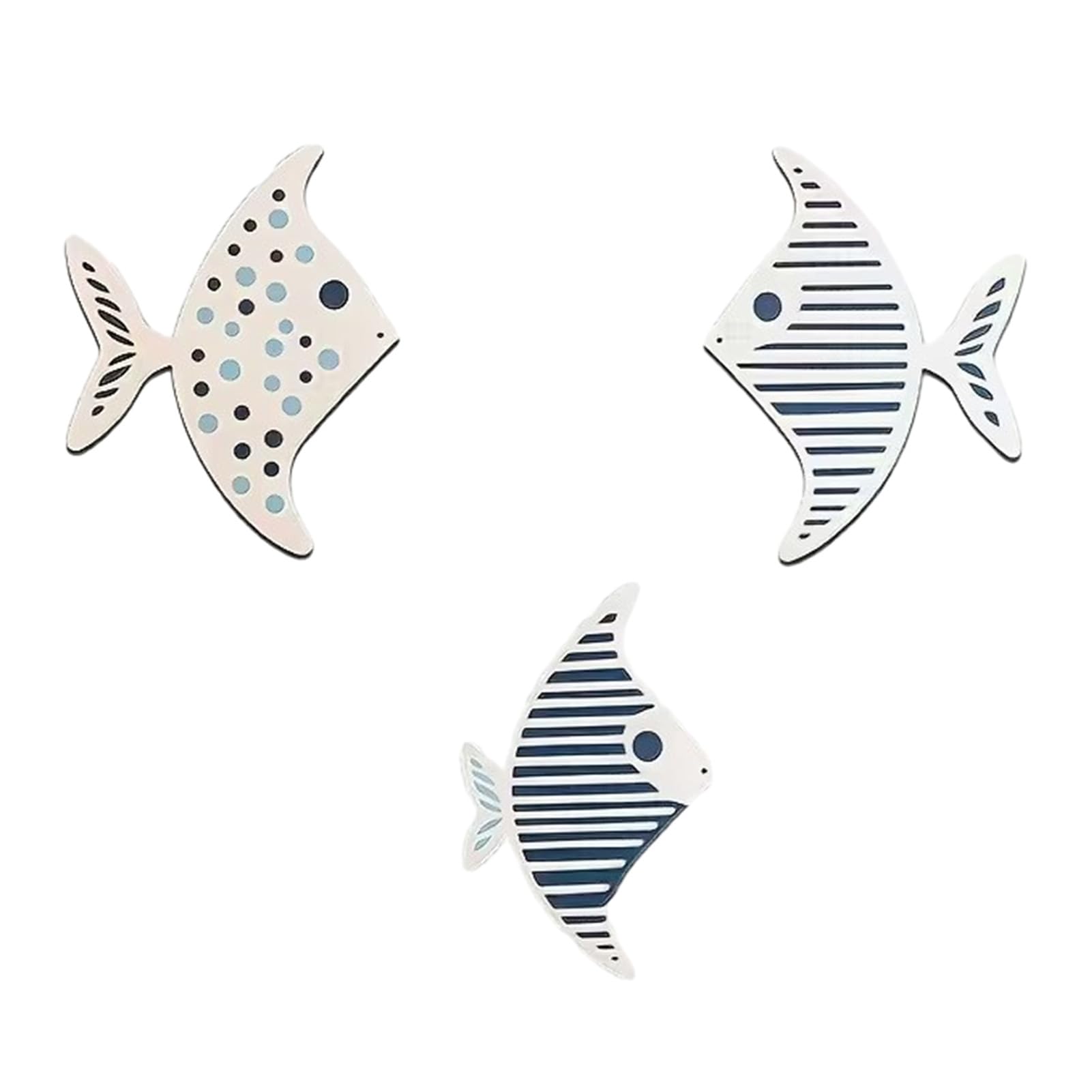 3 Pcs Fish Nautical Wall Decor Rustic Farmhouse Ocean Fish Wall Art Vintage Beach Coastal Theme Wall Sculpture for Living