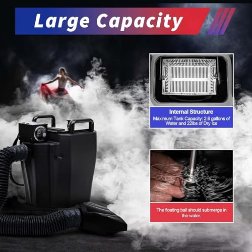 Máquina de Humo de Hielo seco de 3500 W con Efecto de Humo bajo para Bodas, Eventos de DJ, Fiestas, Interiores y Exteriores. Alta Densidad. Profesional.