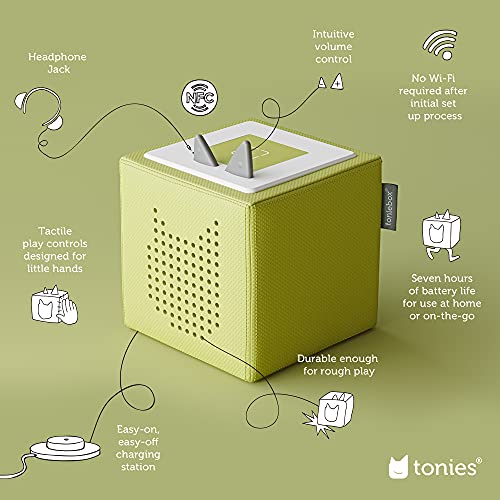 Image of Toniebox 1 Audio Player Starter Set with Playtime Puppy - Listen, Learn, and Play with One Huggable Little Box - Green