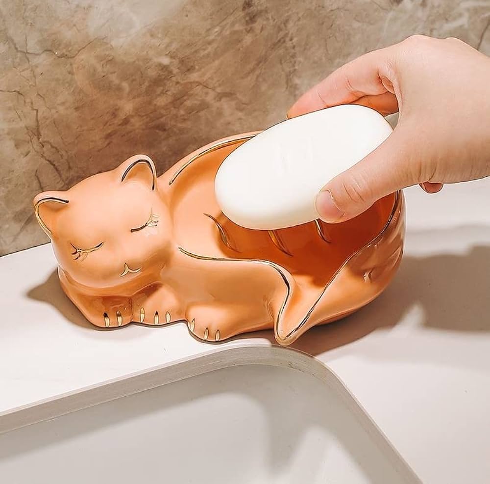 リアルで愛らしい陶器猫置物　高さ19cm 可愛い癒しの空間づくりに 61W9yolQFDL._UF350,350_QL50_.jpg