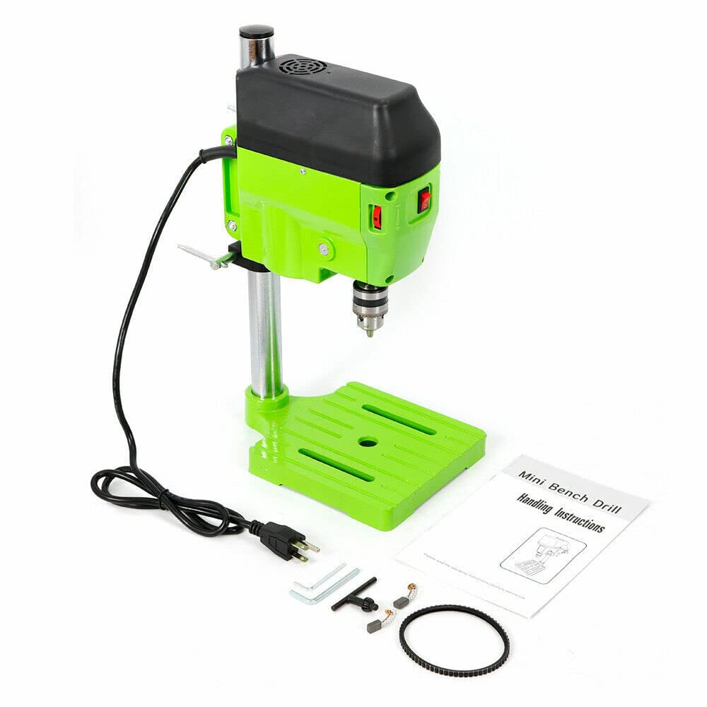 Mini Drill Press, 480W Bench Drill Press Portable Drill Press Stand, 0-11000r/min Benchtop Drill Machine Compact Portable Metal Drill Press for DIY Furniture Workbench Repair Machine