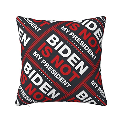 STUDE Lustiger Biden Is Not My President Trump Will Be Back 2024 Kissenbezug, lustig, romantisches Geschenk für ihn, lustiger Kissenbezug (45 x 45 cm)