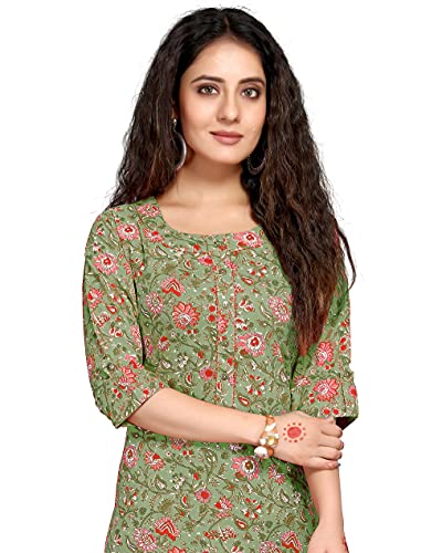 Image of Rajnandini Women's Cotton Straight Fit Straight Kurti