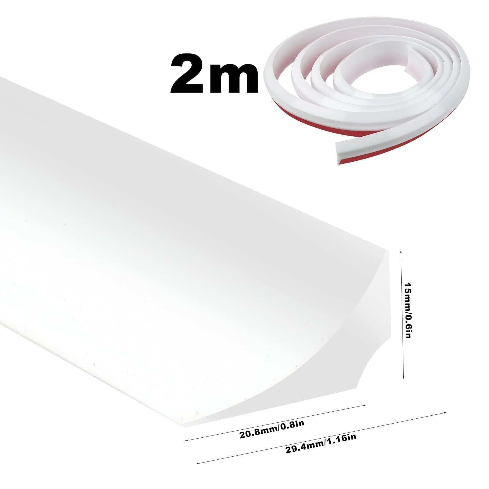 2M Silikon-Duschwannen-Dichtungsstreifen, Duschwasserbarriere, Badezimmer-Wasserstreifen, Duschwannen-Dichtungsstreifen, Wasserbarriere for Nassräume, Wasserbarrierenstreifen, for Küchen-WC-Boden