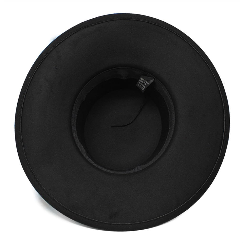 SaoBiiu Chapeau Fedora Français À Gros Bord pour Femmes, 10CM, Chapeau Derby en Laine d'hiver, Chapeaux De Jazz De Mariage, Chapeau en Feutre À Dessus Plat