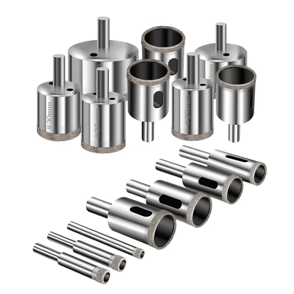 Aundhegrtt As Shown Diamonds Drill Bits For Ceramic Bottles, Marble For Tile Pot, 15Pcs Hole Saw Drill Bit Set, Glass Drill Bits