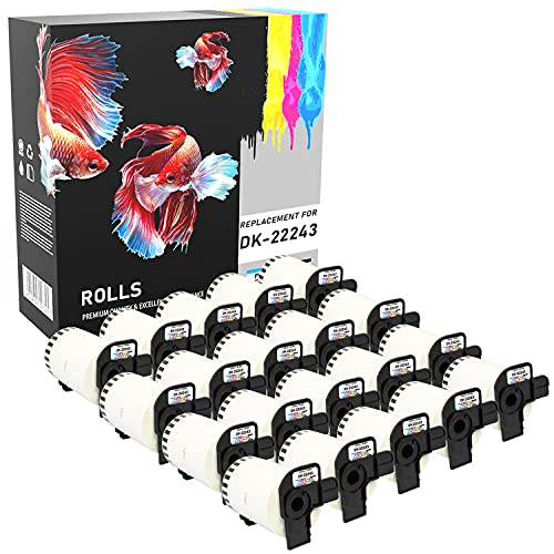 Image of 20 Compatible Rolls DK-22243 102mm x 30.48m Continuous White Standard Address Labels Compatible with QL-1050 QL-1060N QL-1100 QL-1110NWB