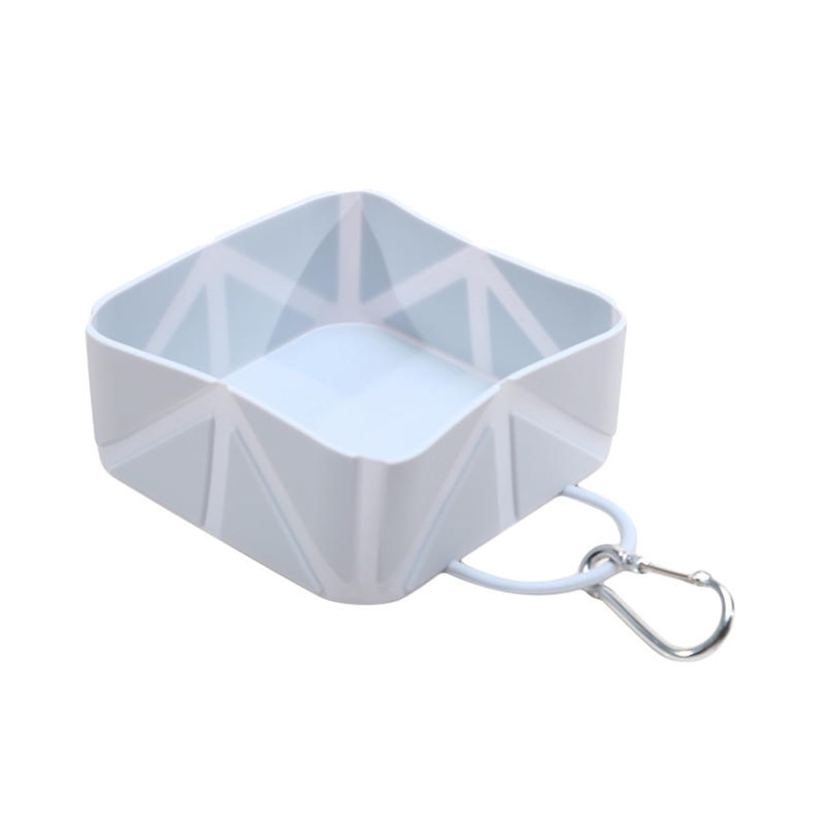 OAIEU Pet Collapsible Bowls For Cats Dogs Portable Silicone Pet Feeding Watering Dish For Walking Parking Traveling With Carabiner(Gray)