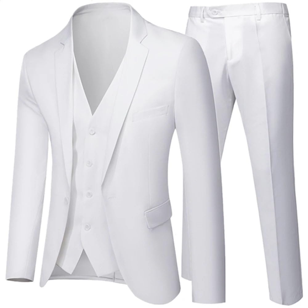 Uomini Matrimonio 3 Pezzi Pantaloni Gilet Grandi Dimensioni Vestito Professionale 3 Pz Set Giacche Pantaloni Gilet Abiti