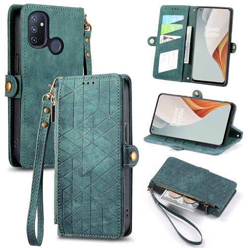 Rfvzubemok Compatible con Nokia G11 Plus Funda,Compatible con Nokia G11 Plus Funda para teléfono con Soporte abatible y Tarjetero de Cuero PU Green