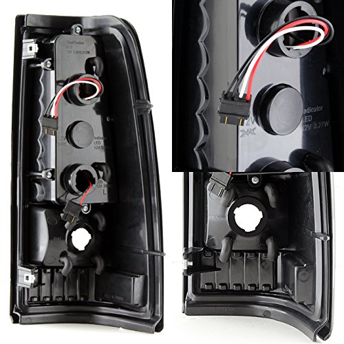 AKKON - For Chevy Silverado Sierra LED Black Rear Tail Lights Replacement + Smoke LED 3rd Brake Cargo Light Lamp