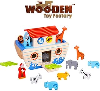 The Wooden Toy Factory - Noah's Ark Playset Wooden Shape Sorter - Educational Toy