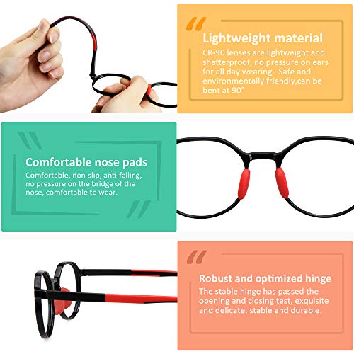 Image of VisionGlobal Blue Light Blocking Glasses for kids, Anti Eyestrain and Blurry, Computer Glasses, Anti Glare