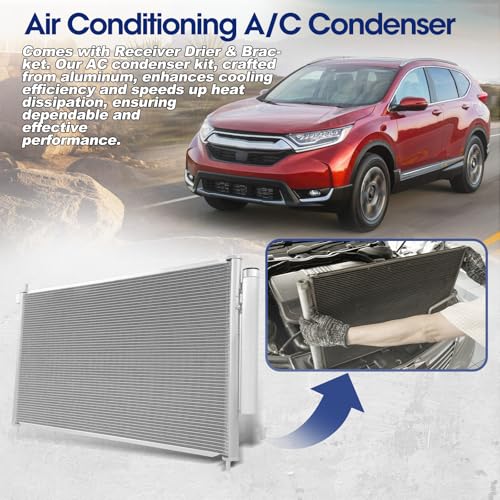 Image of Air Conditioning A /C Condenser Compatible with Honda CR-V 2012-2016 2.4L # 3997, 40763, 7013997, HO3030158, 2014040, 80110T0AA01