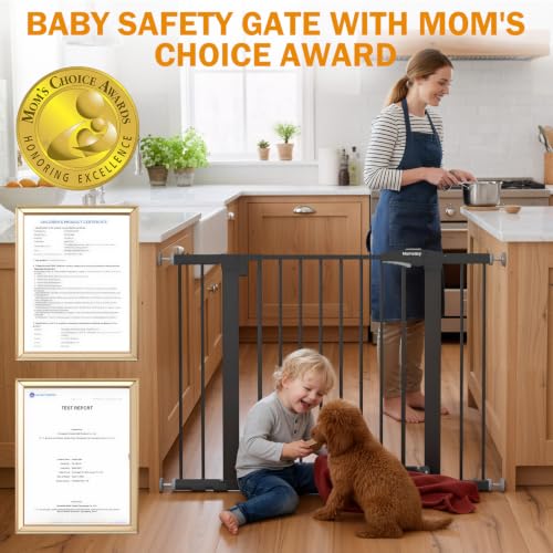 Image of Mumeasy 29.7-43 inch Baby Gate for Stairs & Doorways, Pressure Mounted Dog Gate