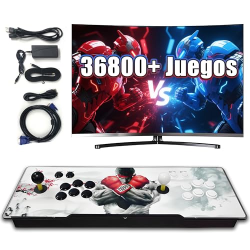 36800+ Juegos en una Consola de Juegos Retro, Consola de Videojuegos de 1280 x 720 píxeles con 2 joysticks, Mando de Juegos con Salida HD para PC/proyector/televisor, Compatible con mandos externos