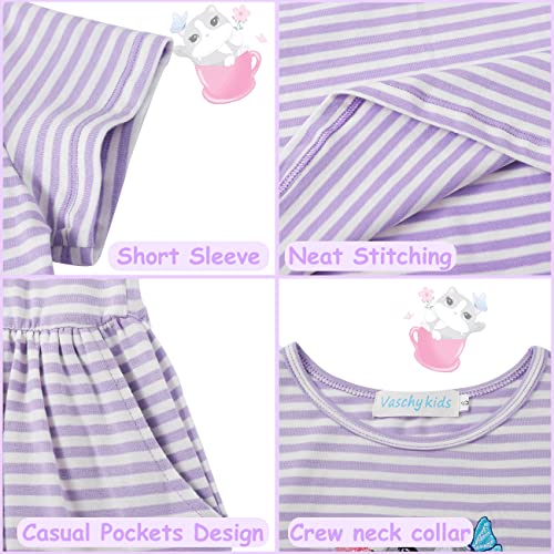 VASCHY Dress for Girls,Cute Girls Ruffle Sleeve Princess Party Outfit Clothes,Toddler/Little/Big Kid Girls Clothing4