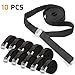 Price comparison product image KKtick Tensioning Belts 10 Pack Tension Straps Tie Down Straps Lashing Straps 3m x 25mm for Roof-top Tie Down with Kayaks, Canoes, Carriers and Other Roof Mounted Luggage Cargo