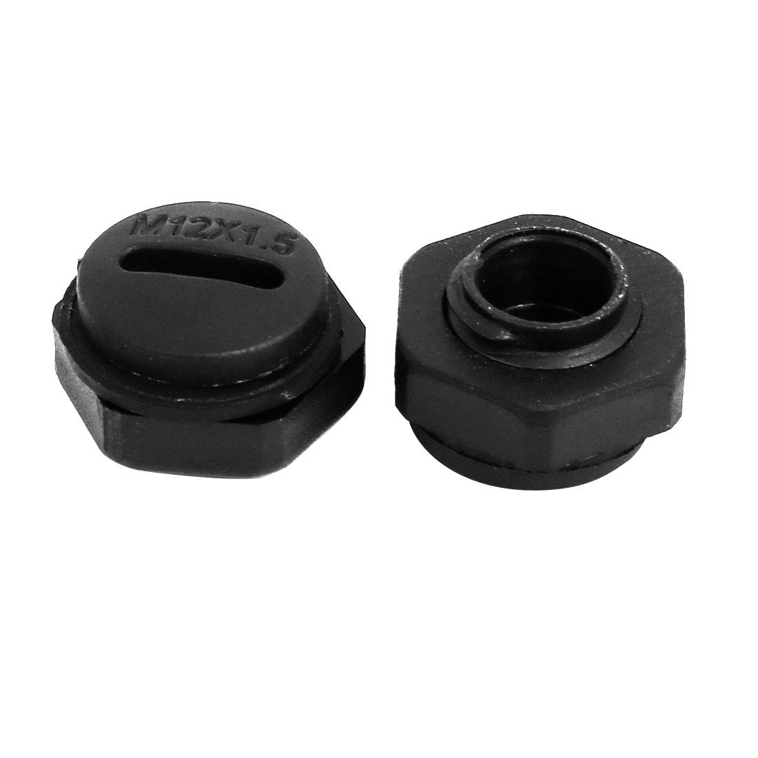 Aexit M12x1.5mm Nylon Transmission Male Threaded Cable Gland Screw End Cap Cover Black 10pcs