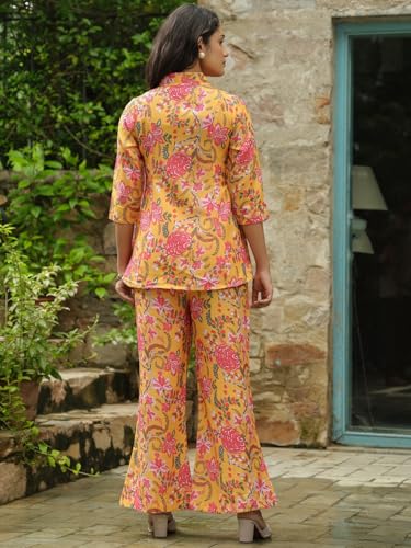 Image of Leriya Fashion Women's Rayon Floral Co Ord Set Stylish | Kurta Set | Ethnic Co Ord Set | Designer Kurta Set Trendy Korean Summer Travel Outfit | Lightweight Two Piece Dress for Beach & Holiday Look